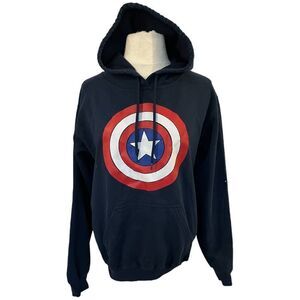 Captain America Young Mens Adult Hoodie, Size Small